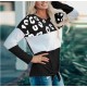 Women's Long Sleeve Elegant Patchwork T shirt