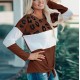 Women's Long Sleeve Elegant Patchwork T shirt