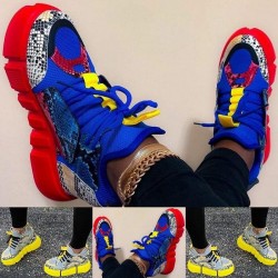 Mix Color Platform Snake Women Casual Outdoor Sport Sneakers