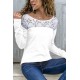 Women's clothing - Round Neck Lace Patchwork T-Shirts