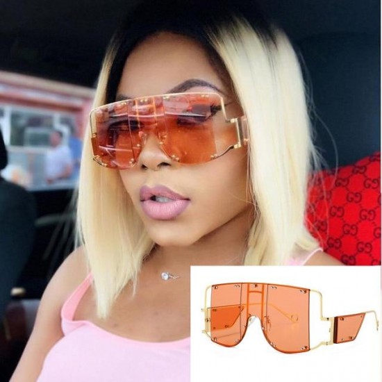 Sunglasses - Ladies Luxury Oversized Rivet Shades