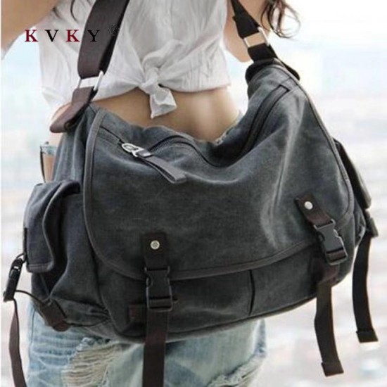 Large Vintage Canvas Messenger Bag