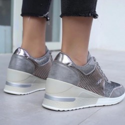 Ladies Leopard Platform Sneakers Shoes
