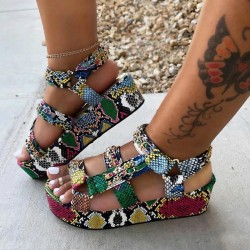New Women Summer ng Fashion Solid Buckle Sandals