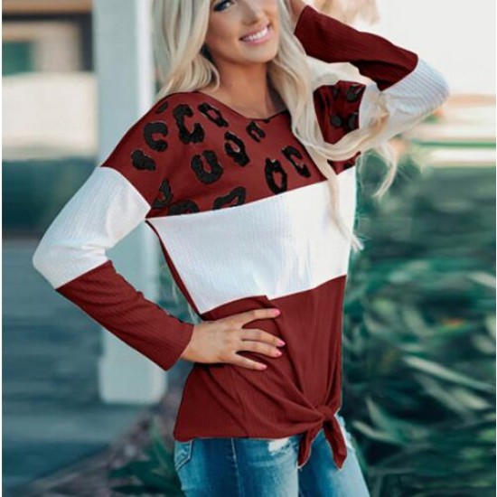 Women's Long Sleeve Elegant Patchwork T shirt