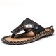 Shoes - 2021 Summer Plus Size Hand-made Genuine Leather Men Slippers Beach Shoes