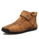 New Men Hand Stitching Microfiber Leather Soft Ankle Boots