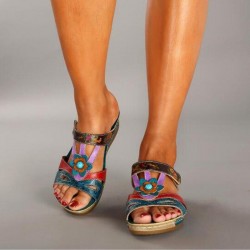 Women Flower Handmade Retro Bohemian Fashion Slipers