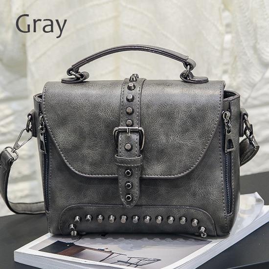 Bag - Vintage Leather Bags Rivet Handbags