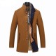 Classic Men's Wool Long Slim Fit Trench Coat