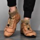 Mens Handmade Soft Non Slip Elastic Sock Leather Ankle Boots