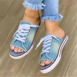 Summer New Arrival Fashion Women Denim Canvas Slippers