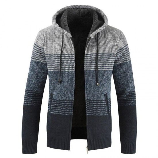 Winter Thick Warm Hooded Cardigan Sweater Coat