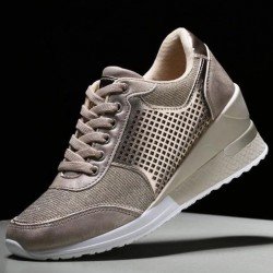 Ladies Leopard Platform Sneakers Shoes