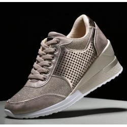 Ladies Leopard Platform Sneakers Shoes