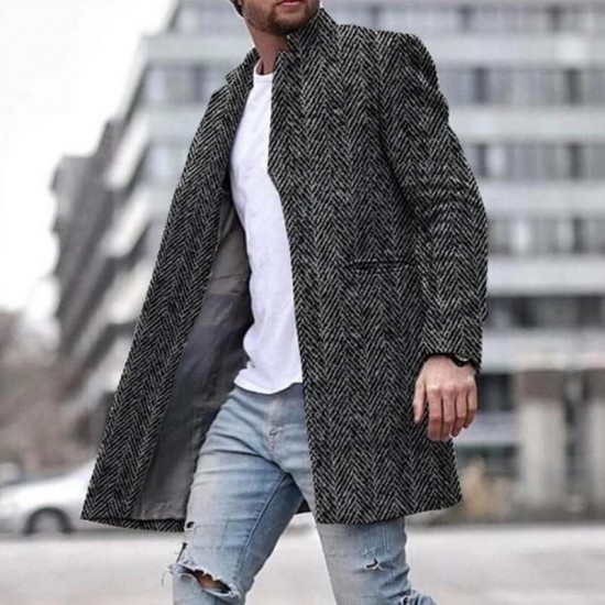 New Arrival Winter Long Coat Men Slim Fit Long Sleeve Cardigans
