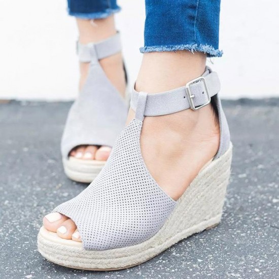 Shoes - 2021 Summer Women Chic Espadrille Wedges Platform Sandals