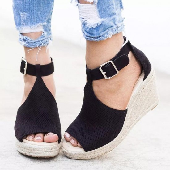 Shoes - 2021 Summer Women Chic Espadrille Wedges Platform Sandals