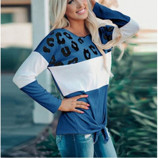 Women's Long Sleeve Elegant Patchwork T shirt