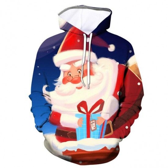 2021 Xmas Winter 3D Santa Claus Printing Sweatshirt Hoodies