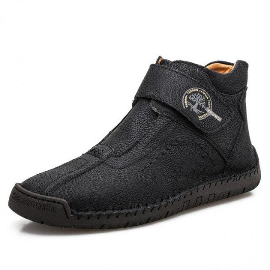 New Men Hand Stitching Microfiber Leather Soft Ankle Boots