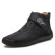 New Men Hand Stitching Microfiber Leather Soft Ankle Boots