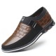 Men's Shoes - Casual Leather Slip On Magic Closure Loafers