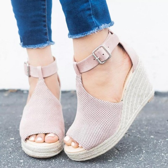 Shoes - 2021 Summer Women Chic Espadrille Wedges Platform Sandals