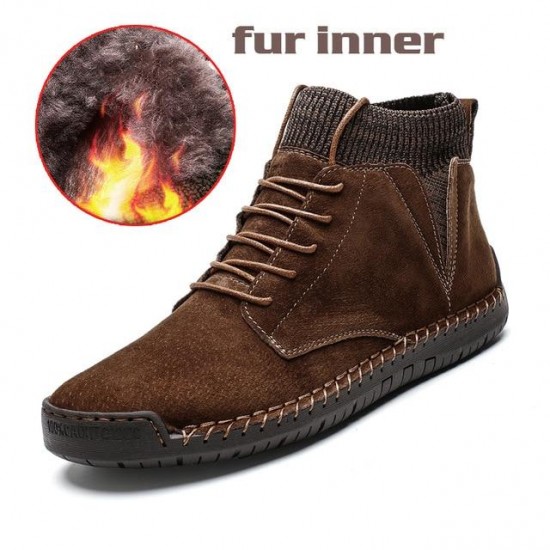 Shoes -New Lace-UP Non-slip Cow Suede Ankle Men Boots