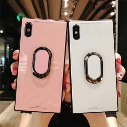 Phone Case - Tempered Glass Square Fashion Classic Phone Case for iPhone X