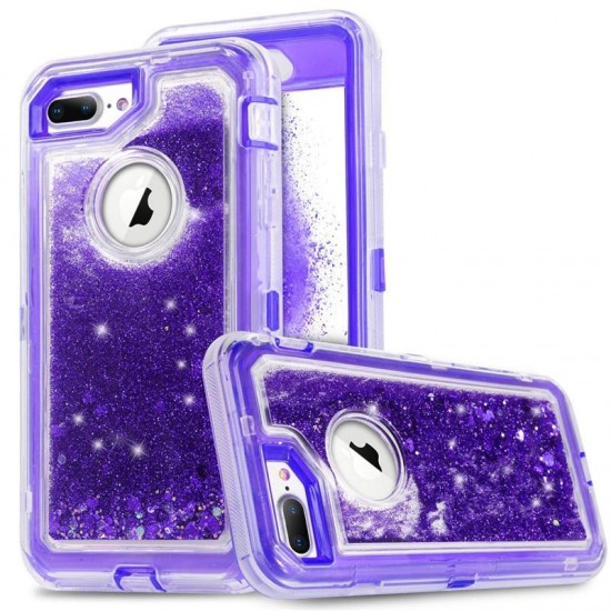 Phone Case - 3 Layers Shockproof Glitter Sparkling Dynamic Sands Full Protection Case For iPhone XR XS(Max) X 8 7 6S 6/Plus