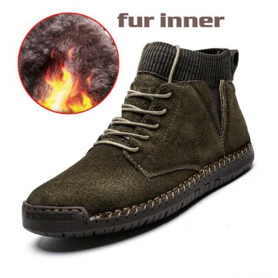 Shoes -New Lace-UP Non-slip Cow Suede Ankle Men Boots