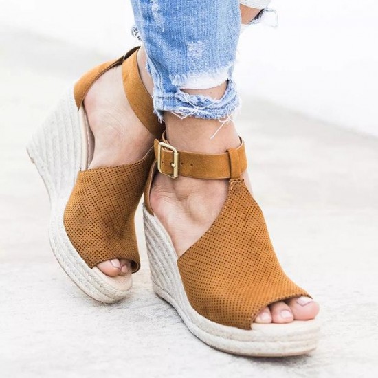 Shoes - 2021 Summer Women Chic Espadrille Wedges Platform Sandals