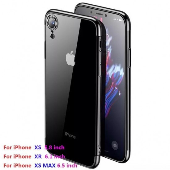 Phone Case - Luxury Ultra Thin Transparent Plating Shining Soft TPU Phone Case For iPhone XS/XR/XS Max