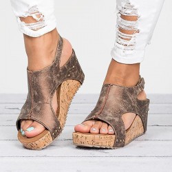 Comfortable Woman Wedge Sandals Open Toe Beach Shoes