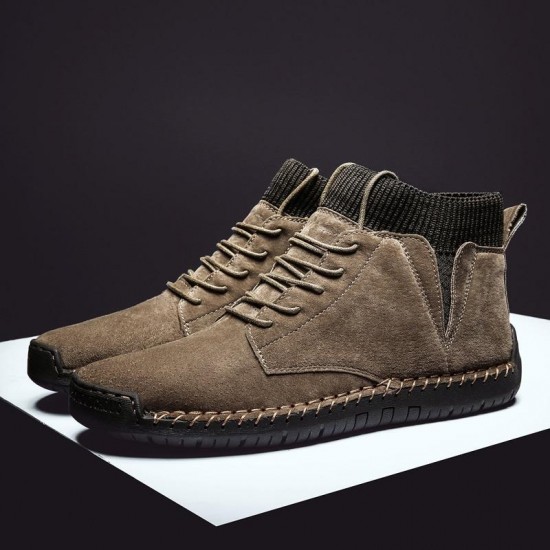 Shoes -New Lace-UP Non-slip Cow Suede Ankle Men Boots