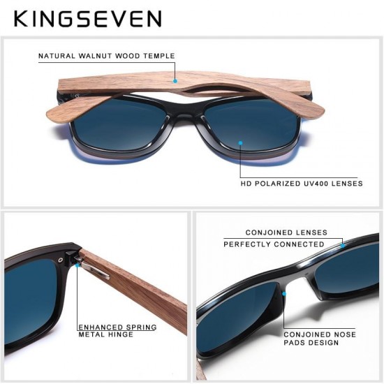 Sunglasses - Fashion Polarized Handmade Walnut Wood Mirror Lens Brand Design Colorful Sunglasses