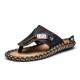 Shoes - 2021 Summer Plus Size Hand-made Genuine Leather Men Slippers Beach Shoes