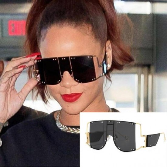 Sunglasses - Ladies Luxury Oversized Rivet Shades