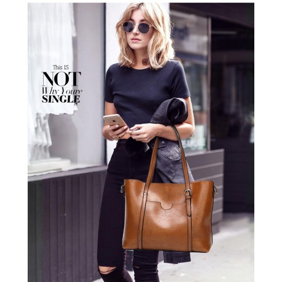 Bags & Wallets - Women Fashion Classic Leather Tote Handbag