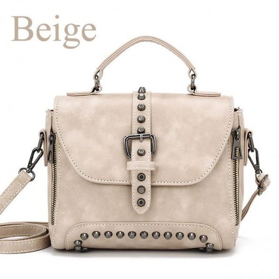 Bag - Vintage Leather Bags Rivet Handbags