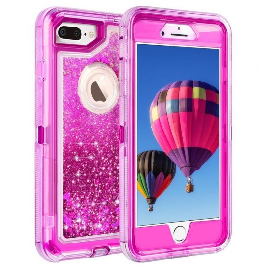 Phone Case - 3 Layers Shockproof Glitter Sparkling Dynamic Sands Full Protection Case For iPhone XR XS(Max) X 8 7 6S 6/Plus