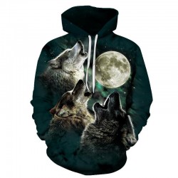 3d Hoodies Men Animal Pattern Printed Wolf Sweatshirt