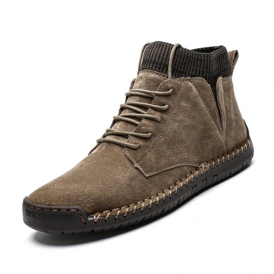 Shoes -New Lace-UP Non-slip Cow Suede Ankle Men Boots