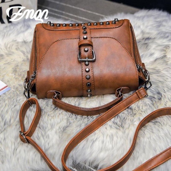 Bag - Vintage Leather Bags Rivet Handbags
