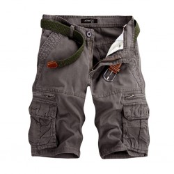 New Men Plaid Pockets Cargo Short Casual Pants