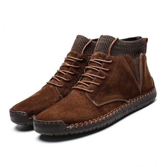 Shoes -New Lace-UP Non-slip Cow Suede Ankle Men Boots