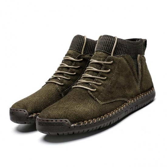 Shoes -New Lace-UP Non-slip Cow Suede Ankle Men Boots