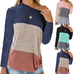 Long Sleeve Autumn Winter Hit Color Women T Shirt