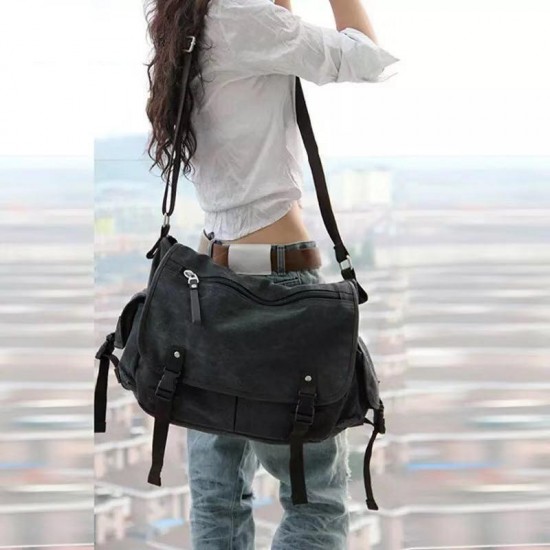 Large Vintage Canvas Messenger Bag